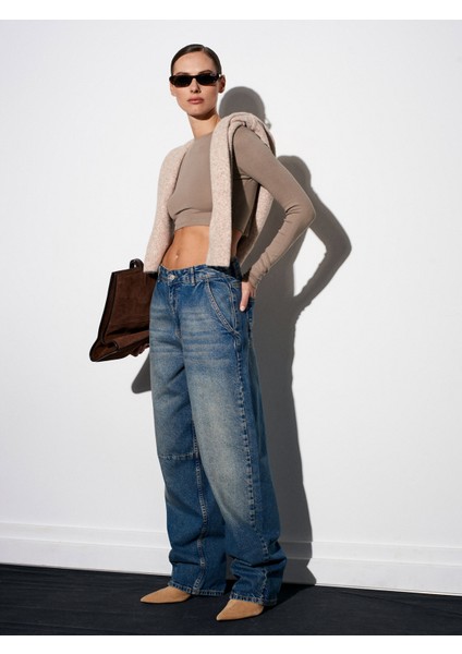 72074 %100 Pamuk Pens Detaylı Balon Jean-Tint modelleri