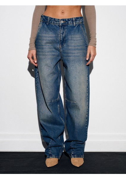 72074 %100 Pamuk Pens Detaylı Balon Jean-Tint indirimleri