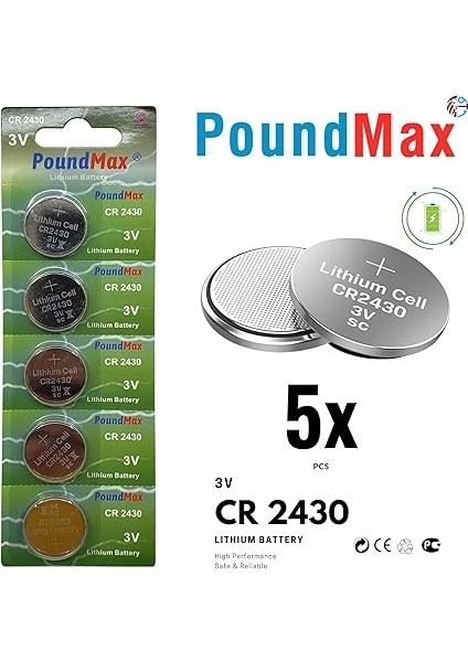 Adet 2430 CR2430 DL2430 3V Poundmax Lityum Düğme Pil, Uzun Raf Ömrü, Küçük Elektronik Cihazlar Için Uzaktan Kumandalar, Teraziler, Akıllı Ev Cihazları, Ölçüm Cihazları ve Hesap Makineleri fiyatları