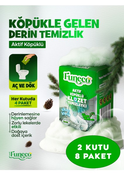 Çam Ferahlığı - Avantajlı Paket - 2 Kutu - 8 Paket - Tuvalet Klozet Temizleyici, Aktif Köpüklü