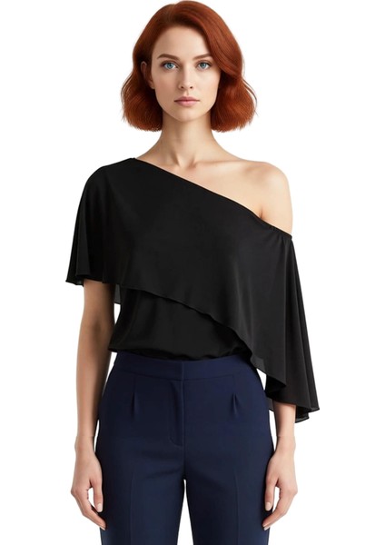 Kadın Asimetrik Kesim Dökümlü Detaylı Örme Üst Kaliteli Şık Rahat Modern Zarif Günlük fiyatları