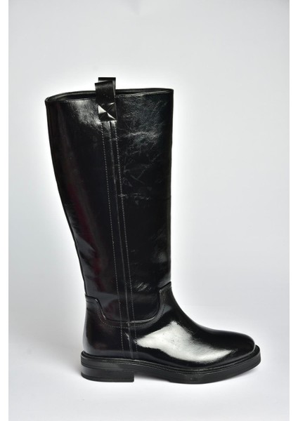 V312513560 Siyah Rustik Alçak Topuklu Kadın Çizme indirimleri