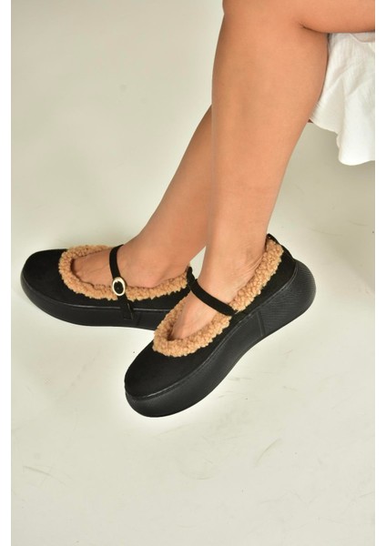 V811269502 Siyah Süet Içi Kürklü Günlük Kadın Ayakkabı fiyatları