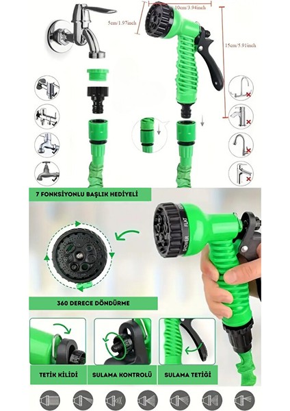 Fırsat Ürün Uzayan Bahçe Sulama-Araç Yıkama-Ilaçlama Hortumu fiyatları