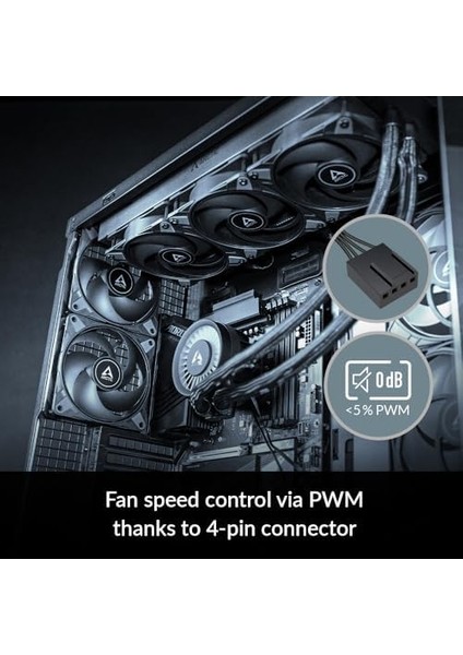 P12 Max - Pc Fanı, Yüksek 120 mm Kasa Fanı, Pwm Kontrollü 200–3300 Rpm, Statik Basınç Için Optimize Edilmiş, 0db Modu, Akışkan Dinamik Rulman - Siyah modelleri