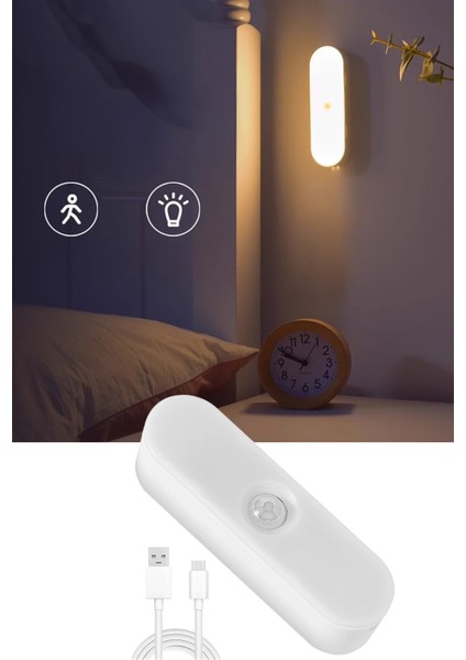 Hareket Sensörlü USB Şarjlı LED Işık Lamba-Oda, Mutfak, Salon ve Merdiven Işıklandırma