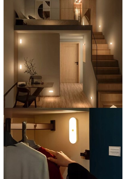 Hareket Sensörlü USB Şarjlı LED Işık Lamba-Oda, Mutfak, Salon ve Merdiven Işıklandırma