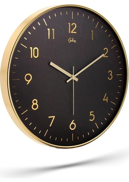 717-A-4 Serisi Klasik Rakamlı Metal Görünümlü Sessiz Akar Modern Duvar Saati 40 cm modelleri