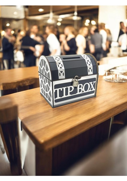 Gümüş - Silver Tip Box Bahşiş Kutusu ve Kumbara, Sandık Tipi Tipbox