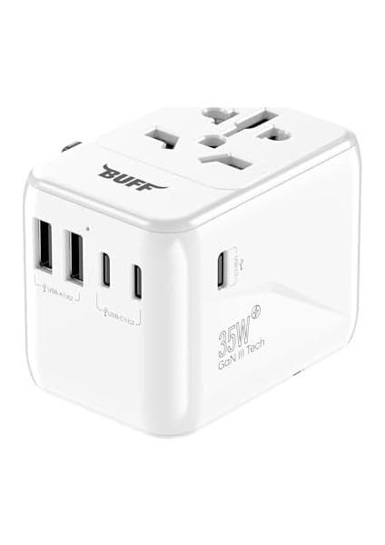 Labs BL80 Seyehat Şarj Adaptörü 35W Gan Çoklu Priz Dönüştürücü (Beyaz) fiyatları