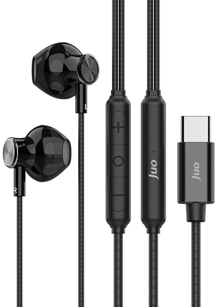 Juo Type-C Mikrofonlu Kablolu Kulak Içi Kulaklık Metal Dac Çip Destekli Enc Gürültü Engelleme
