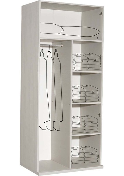 Salvo 2 Kapaklı Aynalı Gardırop fiyatları