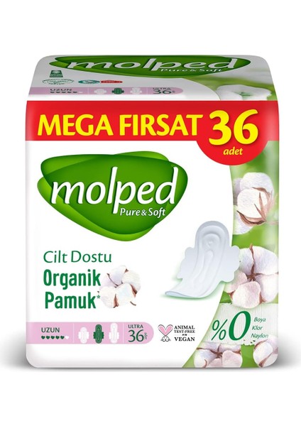 Molped Pure&soft Ultra Hijyenik Ped Uzun Mega Fırsat 36 Adet