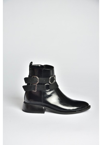 V312362260 Siyah Rustik Kemer Detaylı Kadın Bot indirimleri