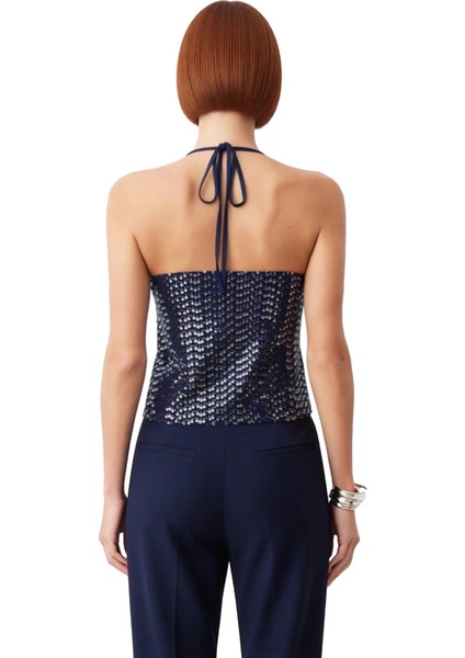 Kadınlar Için Düz Desenli Crop Boy Bluz Boyundan Bağlamalı ve Ince Askılı Kaliteli Şık Rahat modelleri