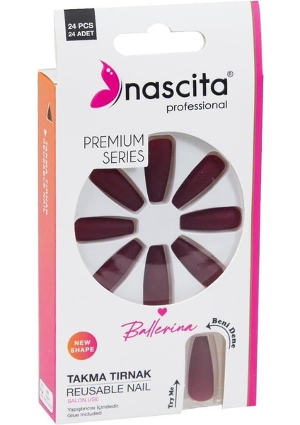 Nascita 24&apos;lü Ballerina Renkli Takma Tırnak - 154