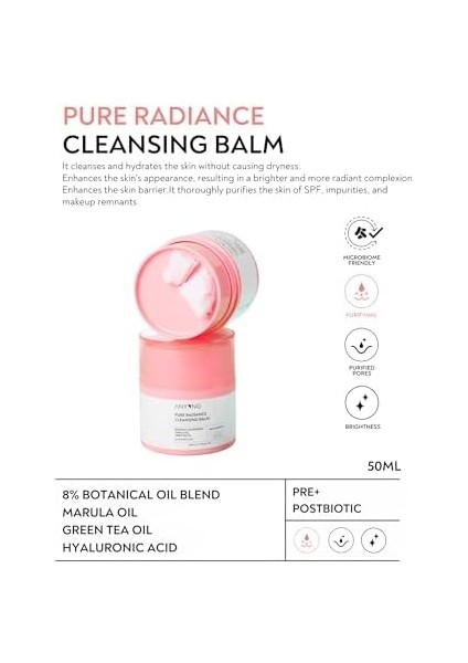 Anyong Makyaj ve Yüz Temizleme Balmı- Pure Radiance Grinding Cleansing Balm (Doğal Yağlar & Yeşil Çay) modelleri