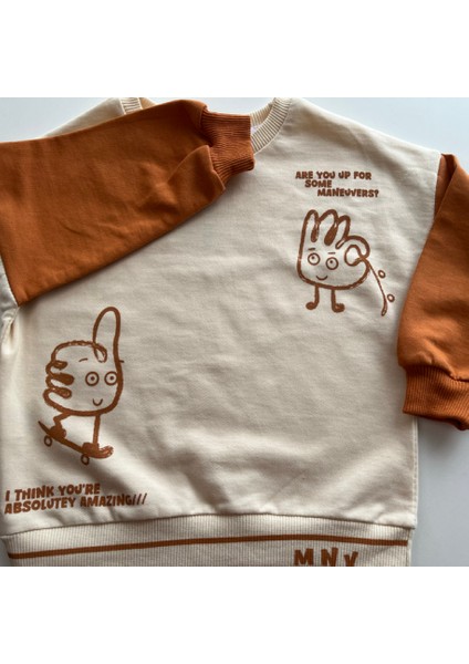 MNV-1047 Erkek Çocuk %100 Pamuk Baskılı Eşofman Takım fırsatları