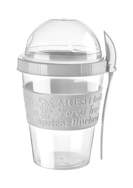 Go Hazneli Yoğurt Kabı 600 ml (Beyaz)