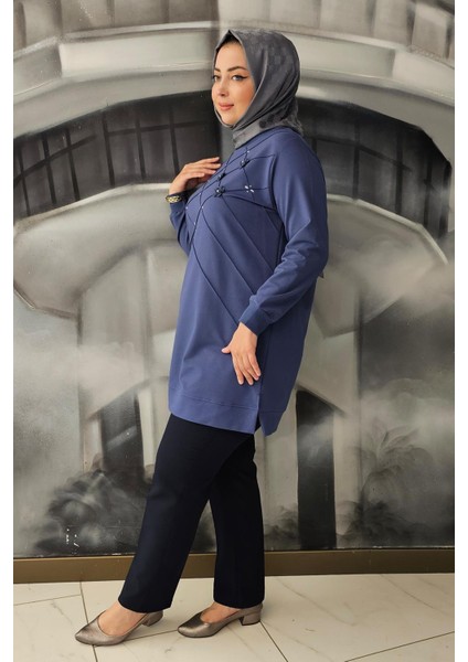 Kadın Dikme ve Taş Detaylı Tesettür Tunik fiyatları