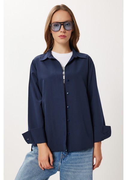 Basic Dokuma Gömlek LUB0299 Lacivert fiyatları