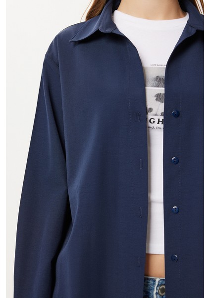 Basic Dokuma Gömlek LUB0299 Lacivert modelleri