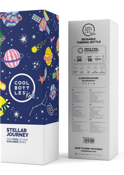 Explorer Serisi Stellar Journey 500ML - Lacivert | Çocuklar Için Paslanmaz Çelik Suluk indirimleri