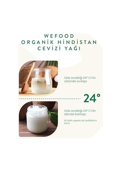 Wefood Organik Hindistan Ceviz Yağı - 300 ml