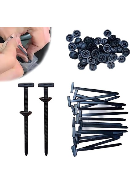 Üniversal Naylon Kablo Bağı Tokası, 100 Adet Yüksek Performanslı Kablo Bağı, Itmek Için Evrensel Fermuar Tutucu, Otomobil Plastik Perçin Sabitleme, Tampon Klipsleri