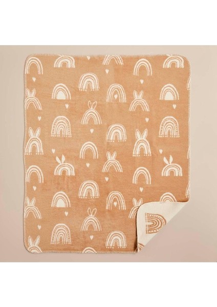 Rabbitbow Pamuklu Bebek Battaniyesi Bej (100X120 Cm)