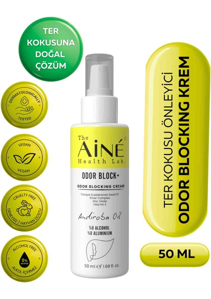 Odor Block - 7 Güne Kadar Etkili Ter Kokusu Önleyici Krem, Gümüş Kompleks, Çinko, E Vitamini 50 ml