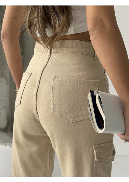 Kadın Paça Lastik Kargo Cep Keten Mom Pantolon modelleri