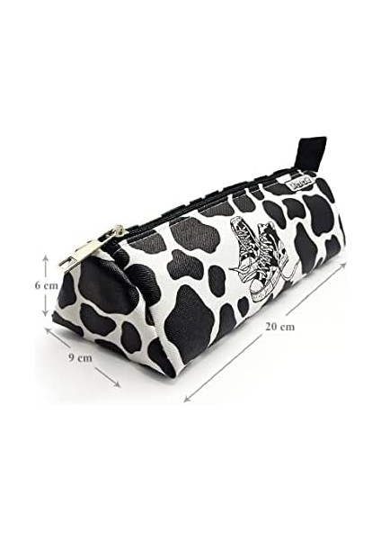 Kutusu Inek Desenli Ayakkabı Detaylı Üçgen Vegan Deri - Siyah modelleri