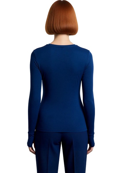 Kadın Antrasit Viskon Çizgili Fitted Uzun Kollu Basic Bluz Cool & Comfort Persona Ile Günlük fırsatları