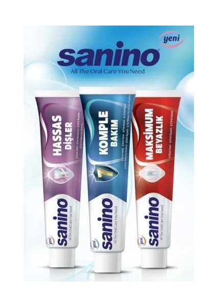 Sanino Hassas Dişler Için Beyazlatıcı Diş Macunu, 75 Ml, 6&apos;lı Paket