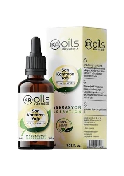 Kaoils Sarı Kantaron Yağı 30 ml | Zeytinyağında Masere Edilmiş | St. John’s Wort Infused Oil | Cilt Onarıcı & Yatıştırıcı Bakım |%100 Doğal Bitkisel Yağ – Katkısız & Geleneksel Üretim modelleri