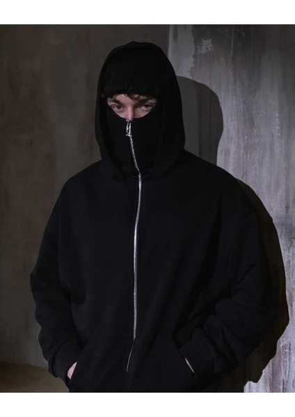 Unisex Maskeli Ninja Hırka 3 Iplik Oversize modelleri