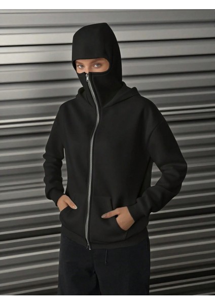 Unisex Maskeli Ninja Hırka 3 Iplik Oversize indirimleri