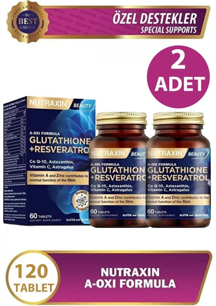 Nutraxin A-Oxi Formula Glutathıone Resveratrol 60 Tablet 2 Adet