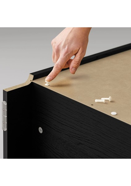 Bılly Kapaklı Kitaplık Siyah Meşe Görünümlü 80 x 30 x 106 cm