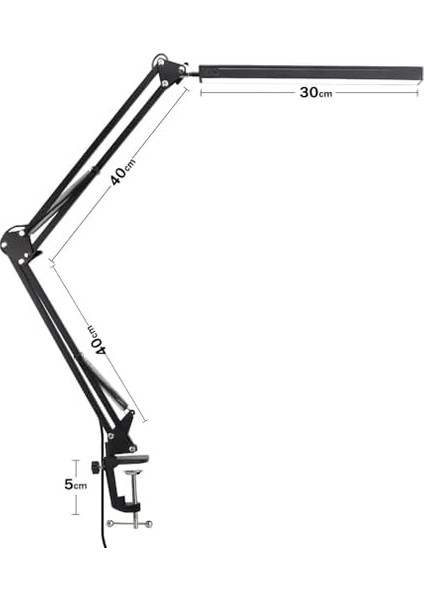 Dekoratif LED Masa Lambası SY040 USB Kablolu Kademeli 3 Eklemli LED Masa Lambası, Kıskaçlı Model Çalışma Masası Lambası Kitap Okuma Için Işık (SY040 - Siyah) fiyatları