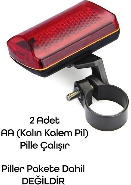 Tekli Arka Işık Pilli 300 Lümen 3 Mod Flaşörlü Bisiklet Arka Farı LED Işık Kırmızı 4445 indirimleri