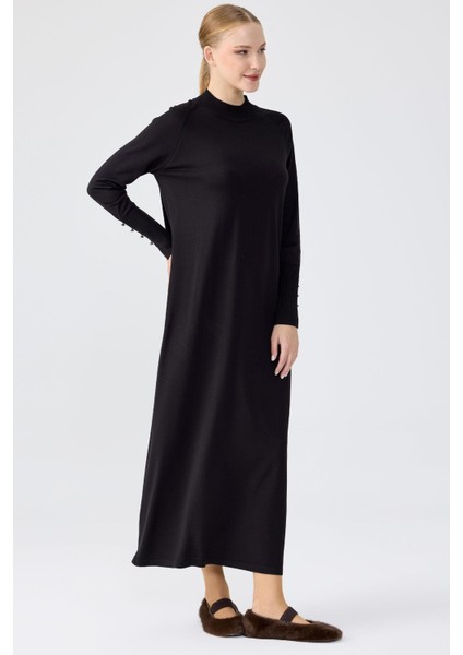 21597 Yarım Balıkçı Triko Elbise