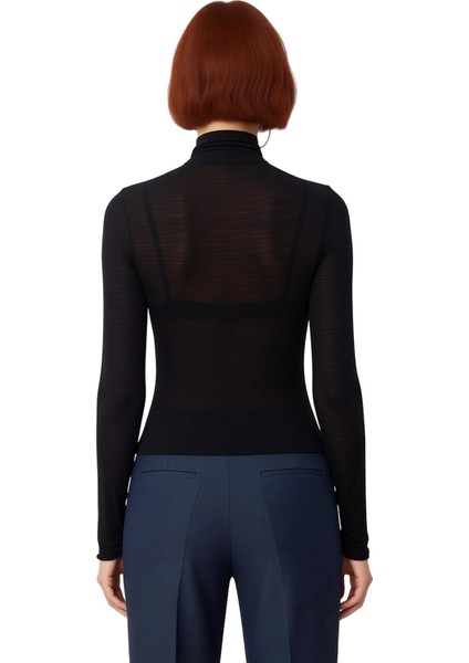 Kadın Uzun Kollu Dik Yaka Esnek Örme Üst Günlük Şıklık ve Konfor Kaliteli Şık Rahat fırsatları