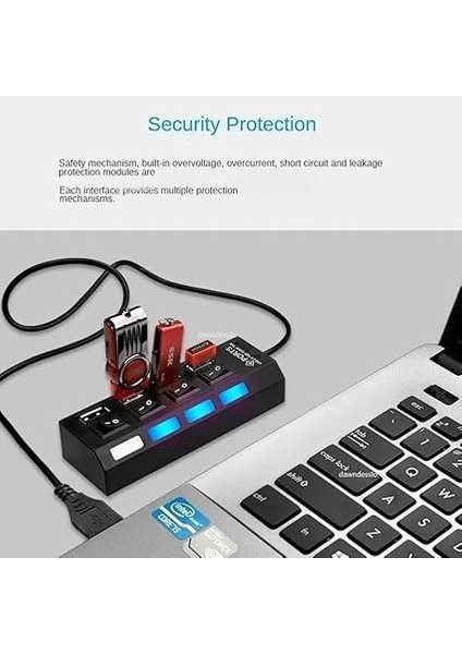 Wlue USB 3.0 Çoklayıcı Hub, 4 Port, Anahtarlı ve LED Işıklı, 50 cm Kablo indirimleri