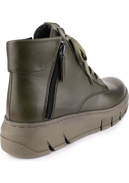 Hakiki Deri Sade Rahat Ortopedik Taban Bot Yeşil 2202 Bot indirimleri