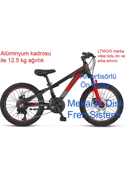 Motion 20 Jant Disk Fren Vitesli Çocuk Bisikleti 2078 (115 / 135 cm Arası Boy) fırsatları