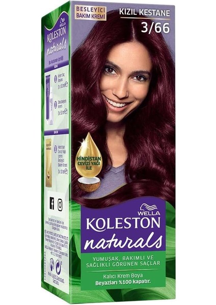 Wella Koleston Naturals Saç Boyası 3/66 Kızıl Kestane