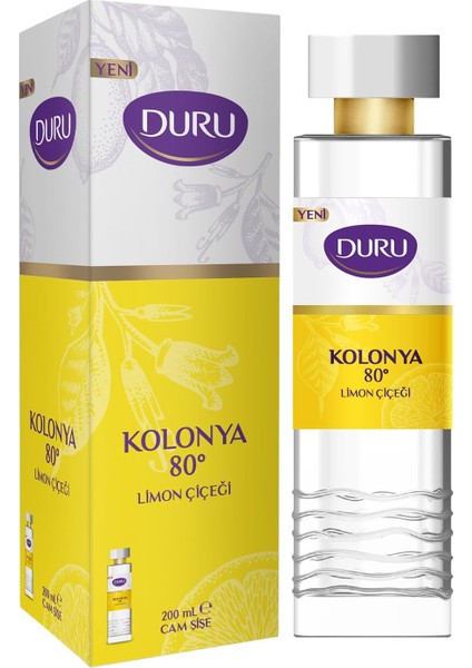 Duru Limon Çiçeği Kolonya Cam Şişe 200 ml