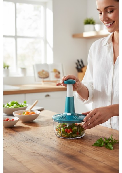 3 Bıçaklı Solingen Paslanmaz Çelik Bıçaklı Basmalı El Rondosu Bas Kes Manuel Sebze Doğrayıcı fiyatları